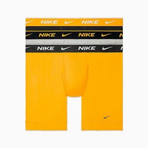 Nike Men&apos;s Stretch Boxer Briefs (3-Pack) in Yellow/Yellow Size XL Cotton - 8204603