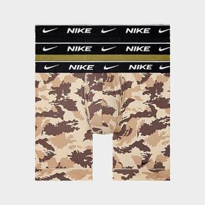 Nike Men&apos;s Stretch Boxer Briefs (3-Pack) in Brown/Camo/Multi-Color Size 2XL Cotton - 8204525