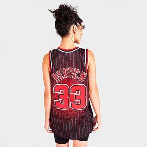 Mitchell And Ness Chicago Bulls NBA Scottie Pippen Spray Paint 1995-96 Hardwood Classics Jersey in Red/Red Size XL Knit/Jersey - 5843832