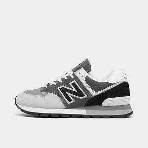 New Balance Men&apos;s 574 Rugged Casual Shoes in Grey/Black Size 7.5 Suede - 3175091
