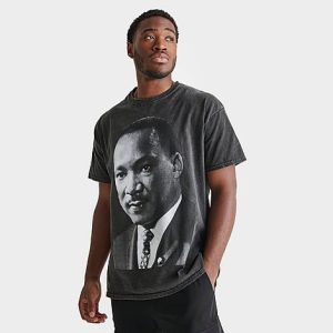 Graphic Tees Martin Luther King Jr. Washed Graphic T-Shirt in Grey/Black Mineral Wash Size 2XL Cotton - 5887349
