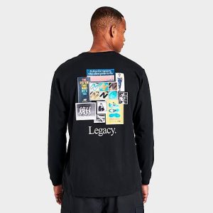 New Balance Men&apos;s NB Athletics Legacies Graphic Collage Long-Sleeve T-Shirt in Black/Black Size 2XL 100% Cotton/Jersey - 5823679