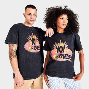 Graphic Tees MTV Yo! MTV Raps Washed Graphic T-Shirt in Black/Black Size 2XL Cotton - 5884046