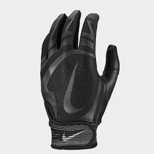 Nike Alpha Huarache Edge Baseball Batting Gloves in Black/Black Size 2XL Leather - 8206337