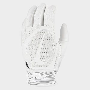 Nike Alpha Huarache Edge Baseball Batting Gloves in White/White Size 2XL Leather - 8205930