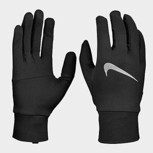 Nike Men&apos;s Accelerate Running Gloves in Black/Black Size Large Polyester/Spandex - 8207394