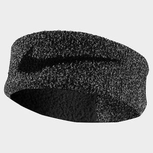 Nike Women&apos;s Knit Twist Headband in Grey/Black Nylon/Polyester/Spandex - 8207407