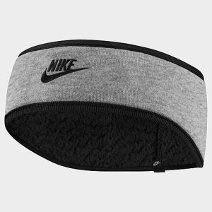 Nike Club Fleece Headband in Grey/Dark Grey Heather Polyester/Fleece/Spandex - 8207400