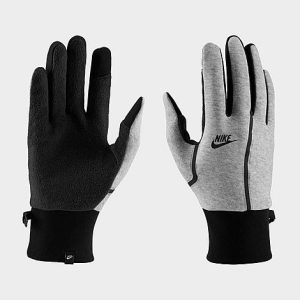 Nike Tech Fleece 2.0 Gloves in Grey/Dark Grey Heather Size Large - 8206357