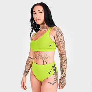 Nike Women&apos;s Scoop Neck Sneakerkini Top in Yellow/Atomic Green Size XS Polyester/Spandex/Fiber - 5787351