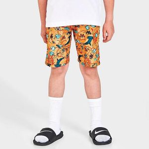 Nike Boys&apos; Little Kids&apos; Sea Friends 6" Volley Swim Shorts in Orange/Kumquat Size 7 100% Polyester - 5798681