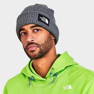 The North Face Inc Salty Dog Beanie Hat in Grey/TNF Medium Grey Heather Knit/Jersey - 8205213