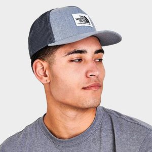 The North Face Inc Box Logo Structured Trucker Hat in Grey/Heather Grey Cotton - 8205210