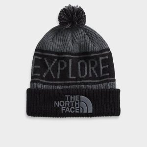The North Face Inc Retro TNF™ Pom Beanie Hat in Grey/Vanadis Grey Acrylic/Knit - 8206925