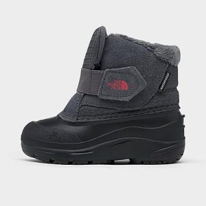 The North Face Inc Kids&apos; Toddler Alpenglow II Winter Boots in Grey/TNF Black Size 8.0 Leather - 3056989