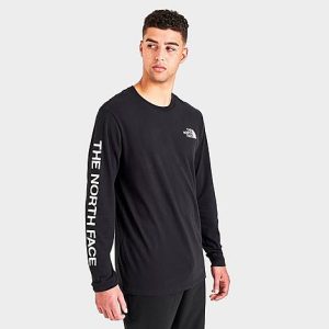 The North Face Inc Men&apos;s TNF Sleeve Hit Long-Sleeve T-Shirt in Black/TNF Black Size 2XL 100% Cotton/Jersey - 5802082