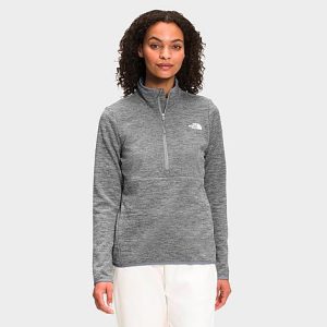 The North Face Inc Women&apos;s Canyonlands Quarter-Zip Top in Grey/TNF Medium Grey Heather Size Large Polyester/Fleece - 5885467