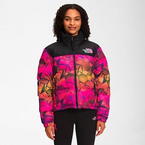 The North Face Inc Women&apos;s 1996 Retro Nuptse Printed Jacket in Pink/Mr. Pink Pink Expedition Print Size Large Nylon - 5885707