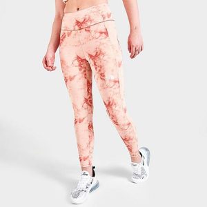 The North Face Inc Girls&apos; Printed Never Stop Tights in Pink/Slate Rose Tie-Dye Size XL Polyester - 5781863