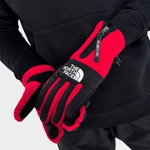 The North Face Inc Denali Etip Gloves in Red/TNF Red Size Large Nylon/Polyester/Fleece - 8205254
