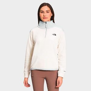 The North Face Inc Women&apos;s Alpine Polartec® 200 Quarter-Zip Jacket in White/Gardenia White Size Medium Polyester/Fleece - 5885274