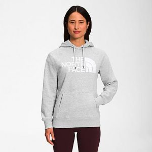 The North Face Inc Women&apos;s Half Dome Pullover Hoodie in Grey/TNF Light Grey Heather Size 2XL Cotton/Polyester/Fleece - 5885613