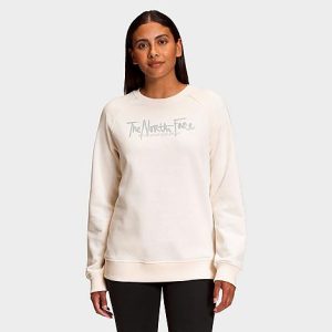 The North Face Inc Women&apos;s Graphic Injection Crewneck Sweatshirt in Off-White/Gardenia White Size Large Polyester/Fleece/Knit - 5885329