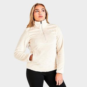 The North Face Inc Women&apos;s Osito Quarter-Zip Pullover Jacket in Off-White/Gardenia Size XS Polyester/Fleece/Knit - 5820821