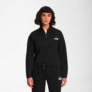 The North Face Inc Women&apos;s Tech Quarter-Zip Pullover Jacket in Black/TNF Black Size XL Cotton/100% Nylon/Polyester - 5885420
