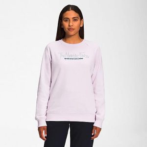 The North Face Inc Women&apos;s Graphic Injection Crewneck Sweatshirt in Pink/TNF White Size Large Polyester/Fleece/Knit - 5885335