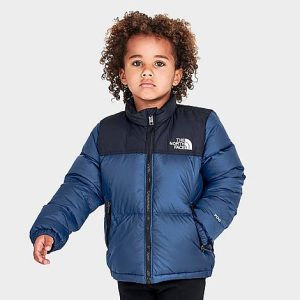 The North Face Inc Kids&apos; Toddler 1996 Retro Nuptse Jacket in Blue/Black/Shady Blue Size 2 T Nylon - 5822324