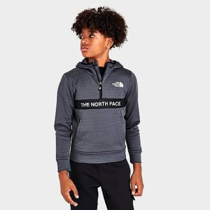 The North Face Inc Boys&apos; Ampere Half-Zip Hoodie in Grey/Vanadis Grey Size XL 100% Polyester - 5873381
