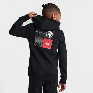 The North Face Inc Kids&apos; World Fleece Pullover Hoodie in Black/Black Size XL Cotton/Polyester/Fleece - 5873313
