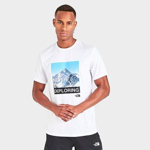 The North Face Inc Men&apos;s Mountains NSE Graphic T-Shirt in White/Black Size 2XL Cotton - 5871985