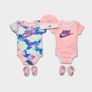 Nike Infant 5-Piece Bodysuit, Booties and Hat Tie-Dye Box Set Size 0-6 M Cotton - 5839791