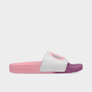 Champion Girls&apos; Big Kids&apos; IPO Split Color Slide Sandals in Pink/White Size 7.0 - 3202286