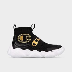 Champion Little Kids&apos; Meloso Rally Pro Casual Shoes in Black/Black Size 13.0 Leather/Knit - 3534545