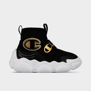 Champion Kids&apos; Toddler Meloso Rally Pro Casual Shoes in Black/Black Size 7.0 Leather/Knit - 3536141