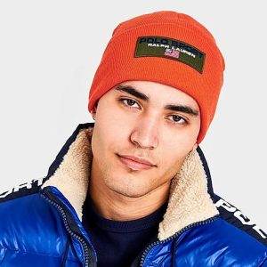 Polo Ralph Lauren Polo Sport Logo Beanie Hat in Orange/Orange Acrylic/Knit - 8206874