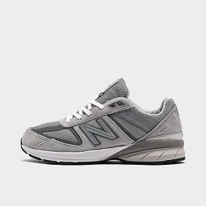 New Balance Boys&apos; Little Kids&apos; 990v5 Casual Shoes in Grey/Grey Size 3.0 Leather/Suede - 2444717