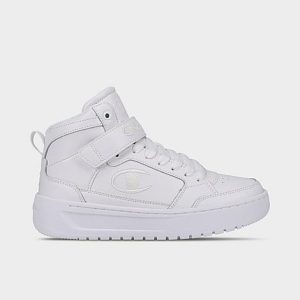 Champion Women&apos;s Drome 19 HI Casual Shoes in White/Hushpink Size 10.0 Leather - 3551391