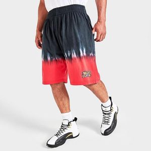 Mitchell And Ness Men&apos;s Philadelphia 76ers NBA Tie-Dye Fleece Shorts in Red/Black/Red Size 2XL - 5804312