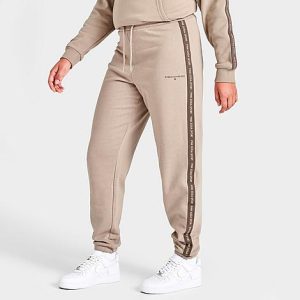Pink Soda Sport Women&apos;s Aura Taped Jogger Pants in Beige/Light Brown Size XL - 5818205