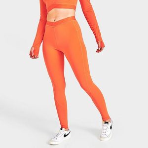 Pink Soda Sport Women&apos;s Topanga Cross Tape Tights in Orange/Dusty Orange Size Medium - 5850997