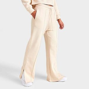Pink Soda Sport Women&apos;s Willacre Flare Pants in Off-White/Sand Size XL Fleece - 5851009