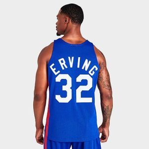 Mitchell And Ness Men&apos;s Philadelphia 76ers NBA Dr. J Swingman Jersey in Blue/Blue Size 2XL Knit/Jersey - 5804045