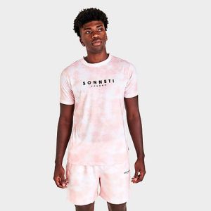Sonneti Men&apos;s Tie-Dye All-Over Print Short-Sleeve T-Shirt in Pink/Peach Size 2XL - 5822740