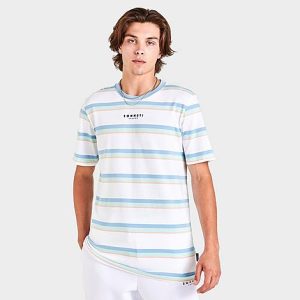 Sonneti Men&apos;s Pastel Stripe Short-Sleeve T-Shirt in White/White Size XL - 5822745