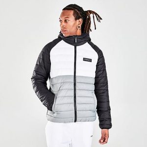 Sonneti Men&apos;s Post Bubble Puffer Jacket in Black/Black Size Medium Polyester - 5748446