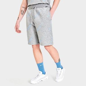 Sonneti Men&apos;s Allover Print Shorts in Grey/Grey Marl Size Medium Fleece - 5804984